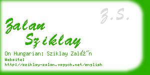 zalan sziklay business card